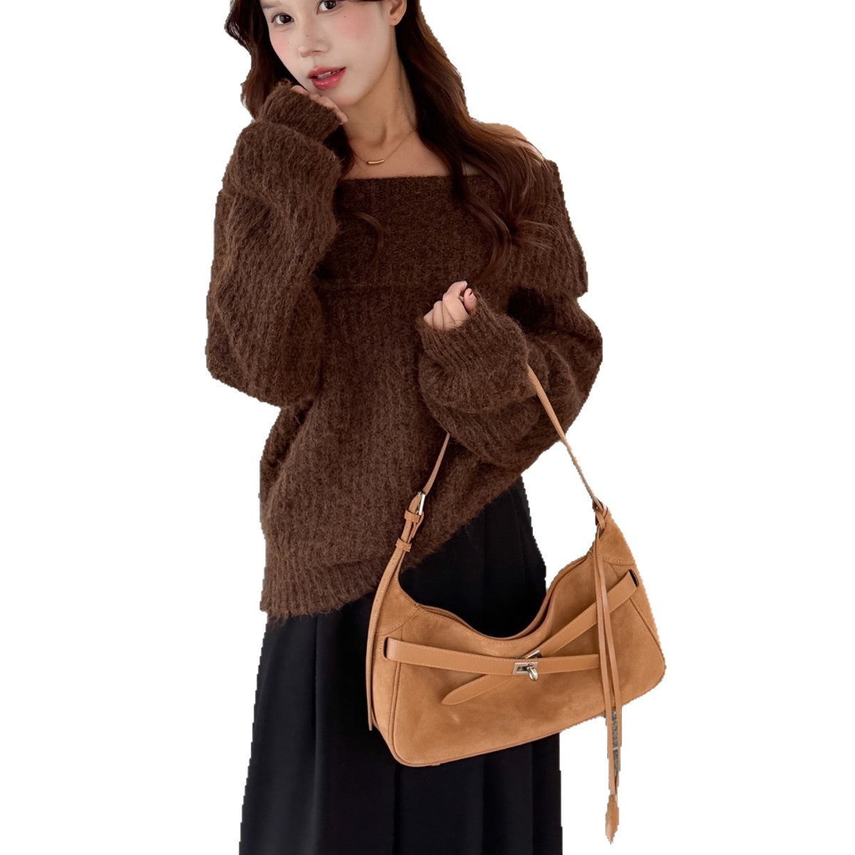 Large-Capacity Matte Cowhide Tote Bag – Shoulder & Crossbody | Sarah Express