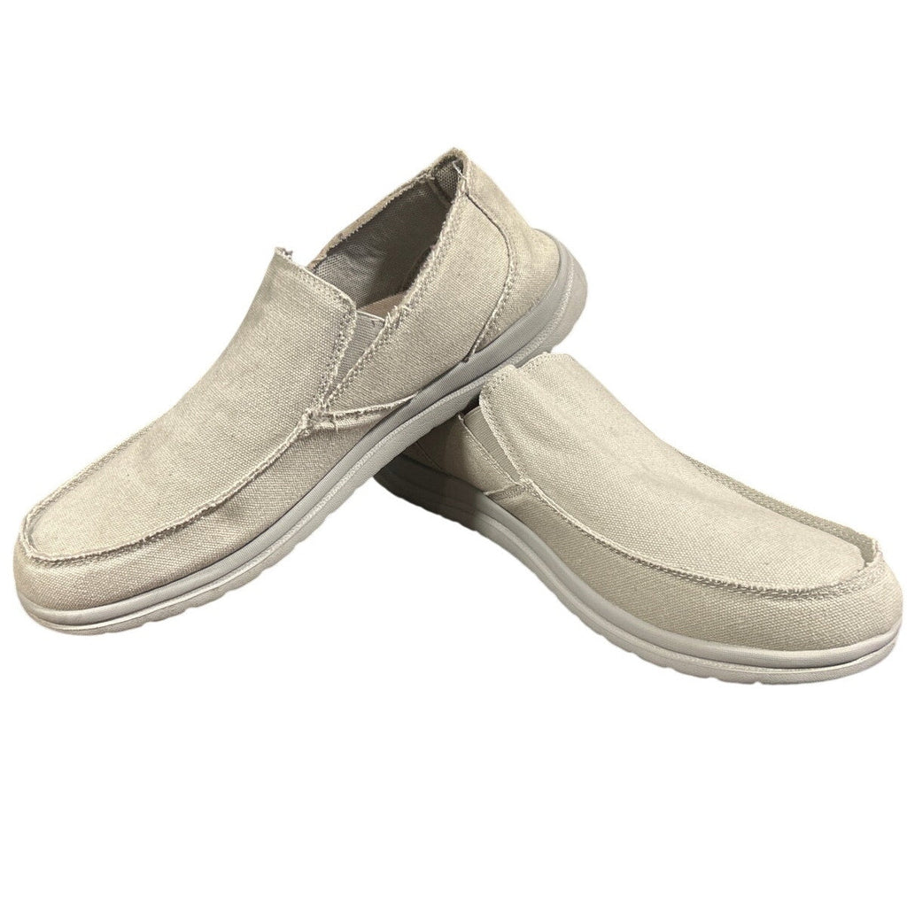 Canva Mens Size 12 Gray Slide On Canvas Washable Walking Loafers Deck Shoes