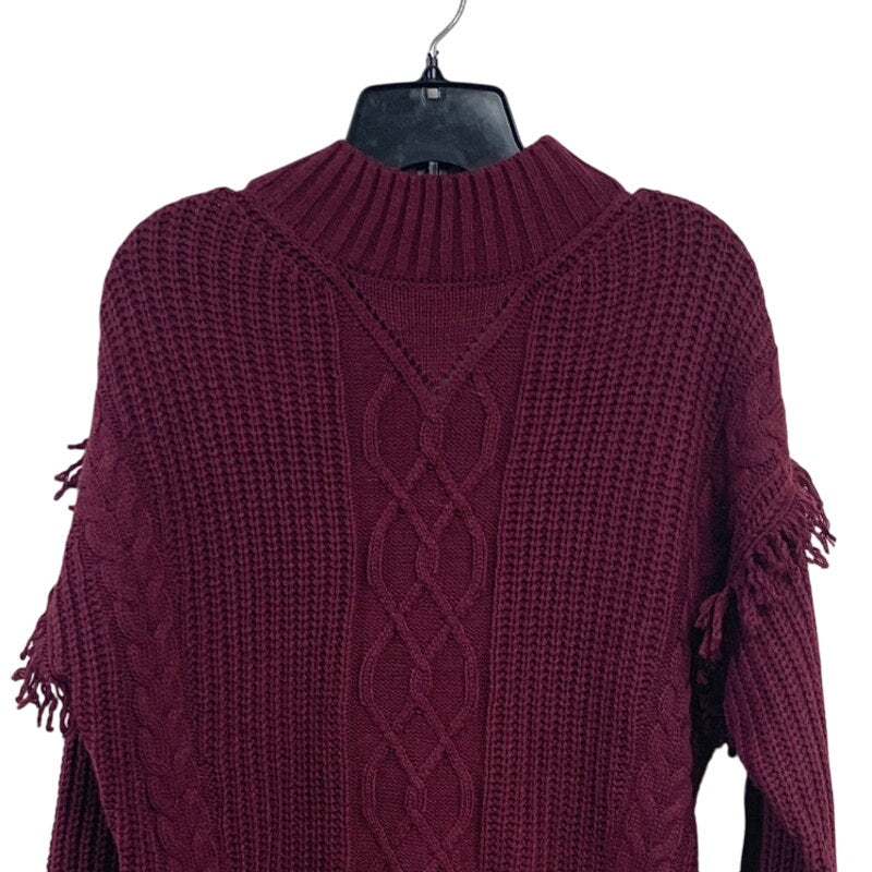 NWT New American Rag Cie Juniors Small Wine Red Long Sleeve Knit Sweater Dress