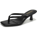 Lullasong Womens Size 6 Black 2" Kitten Heels Open Square Toe Slip On Shoes