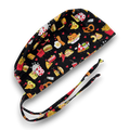 Food with Love Skull tie-back style surgical scrub cap for men by Paradise Caps.