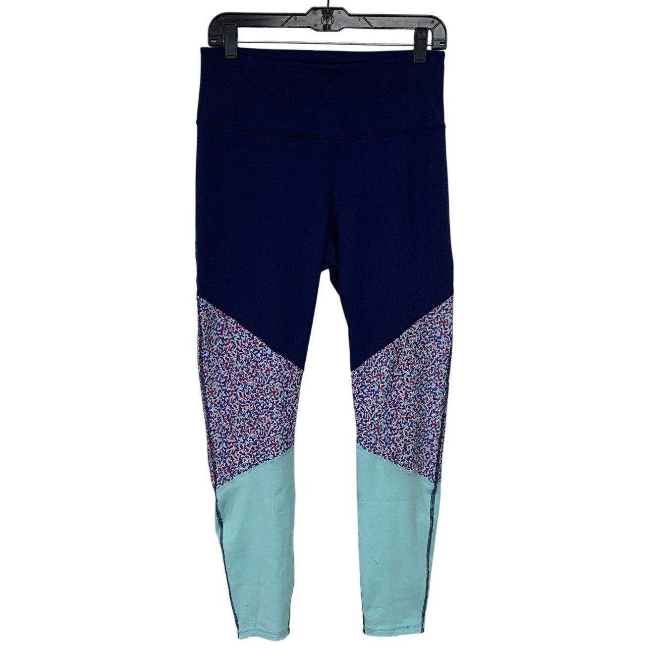 Old Navy Active Womens Large Fitted Tri Color PolySpandex Workout Leggings