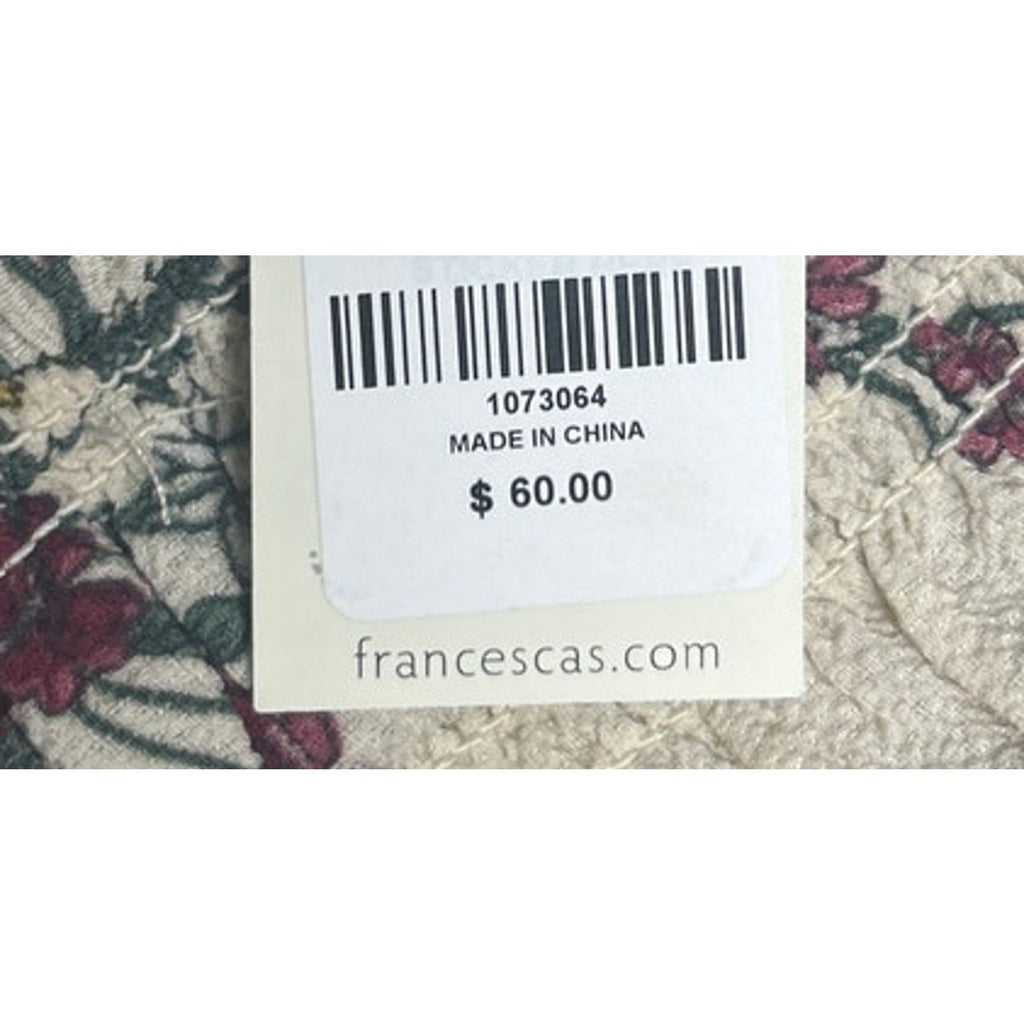 New Francescas Womens Small Boho Cream Pink Floral Ruched Flowy Cottage Top