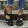 Cutout Round-Toe Velcro Beach Sandals