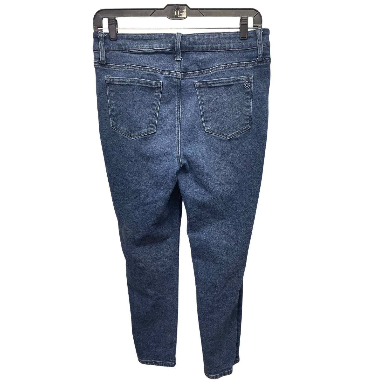 MaxStudio Indigo Womens Size 16 Stretch Cotton Straight Leg Denim Blue Jeans
