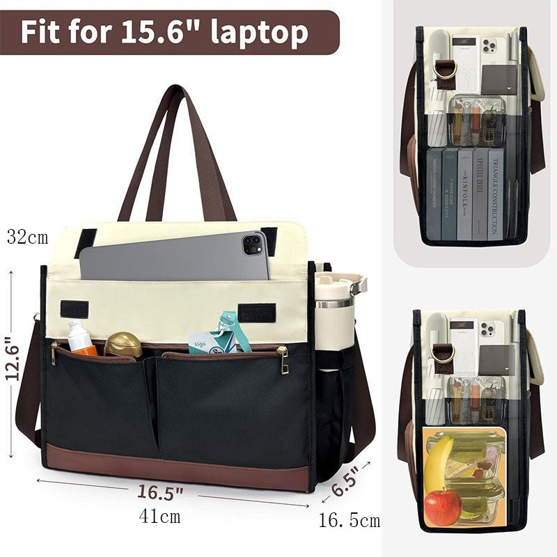 Women's Oxford Fabric Insulated Lunch Tote Bag – Large Capacity Crossbody