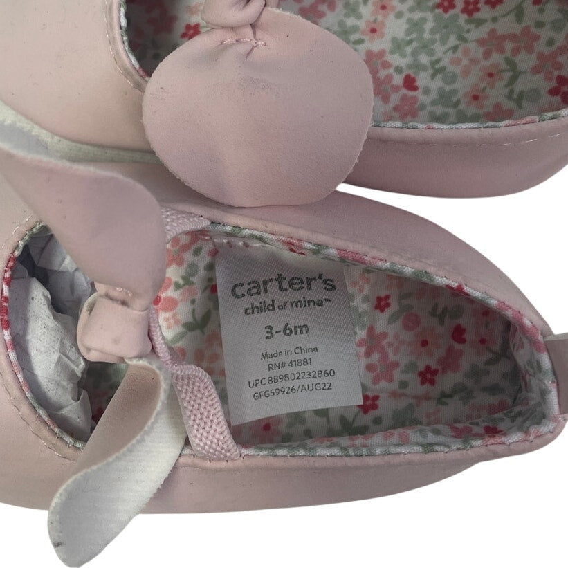 New Carter's 3-6 Months Baby Girl Pink Faux Leather Slip On Shoes