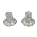 Vintage Pair of Clear Cut Glass Dual Sized Round Taper Candle Holders