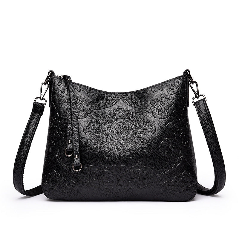Women's PU Leather Crossbody Messenger Bag - Multi-Compartment Shoulder Bag