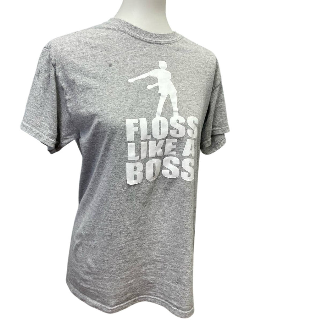 Floss Like A Boss Mens Medium Short Sleeve Cotton Blend Crew Neck Tee Shirt
