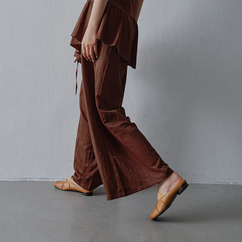 Women's Split-Toe Tabi Mules | Full Grain Cowhide Leather Ballet Flats