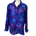 Bon Worth Petite Large Long Sleeve Floral Paisley Polyester Button Up Blouse Top
