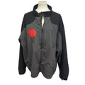 Hand Printed Upcycled 3XL Red Poppy Flower Weatherproof Full Zip Jacket