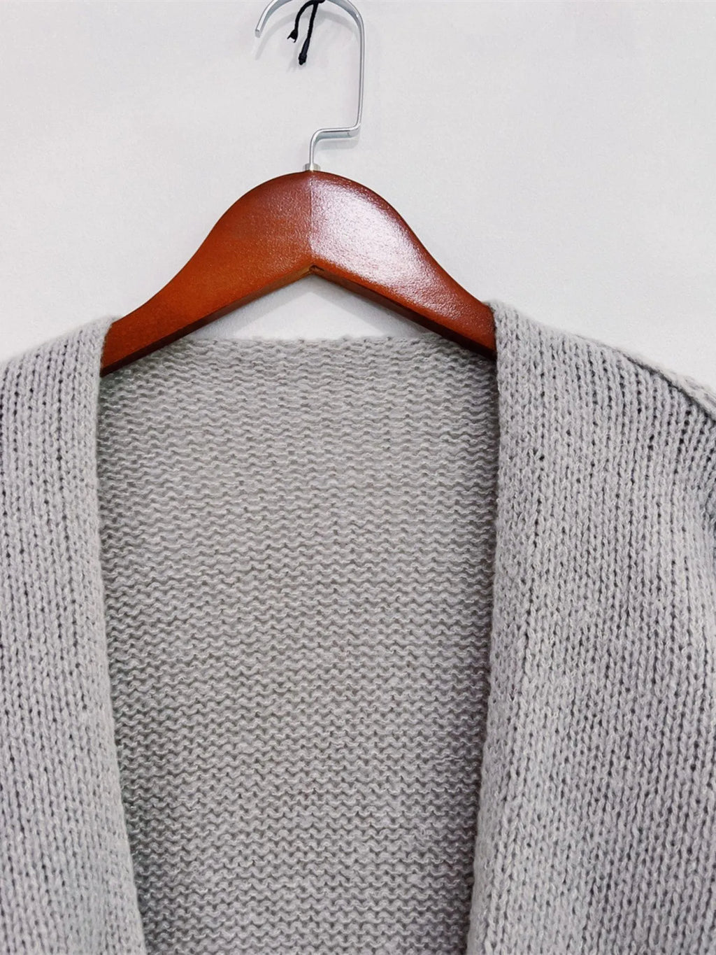 Open Front Dropped Shoulder Cardigan