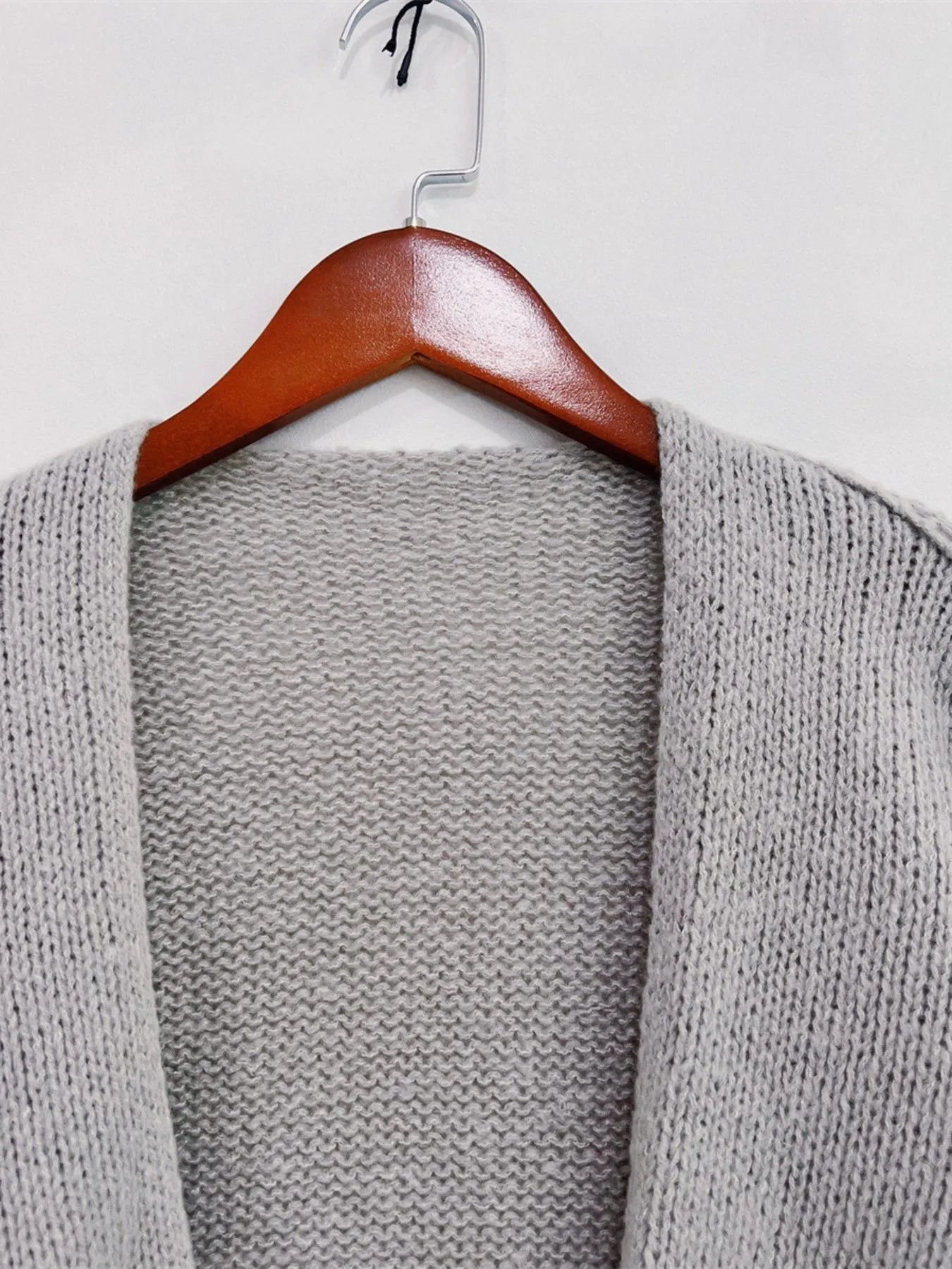 Open Front Dropped Shoulder Cardigan