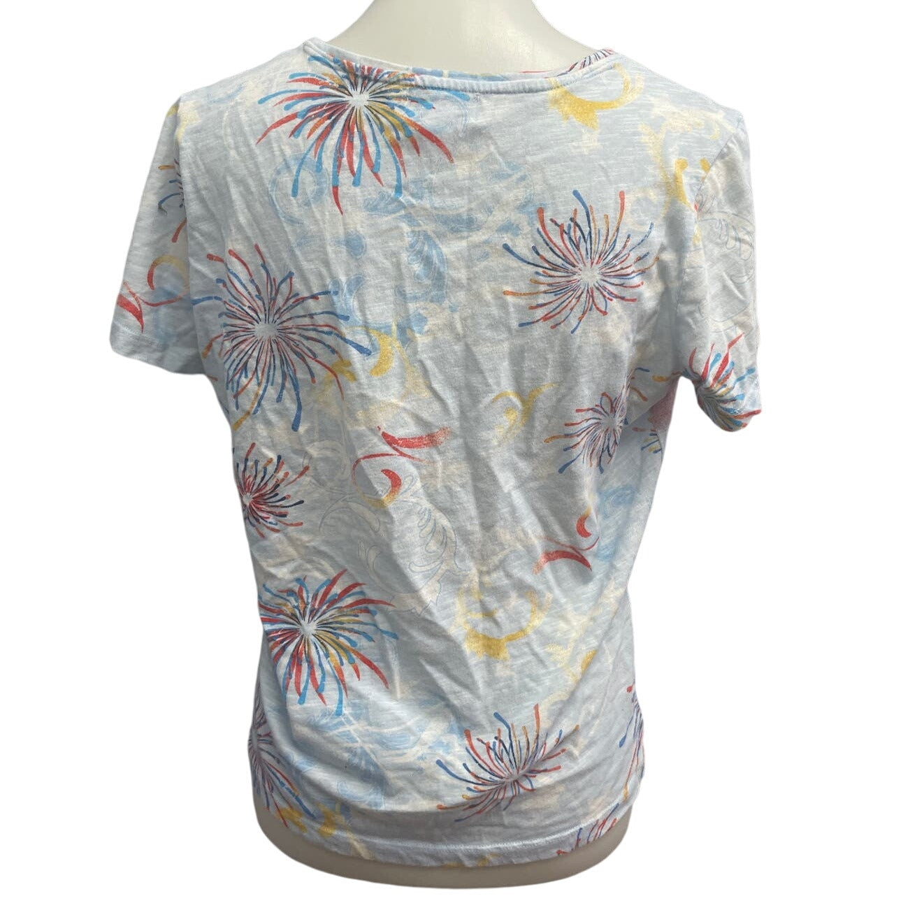 i b diffusion Womens Medium Short Sleeve Bejeweled Fireworks Tee Shirt