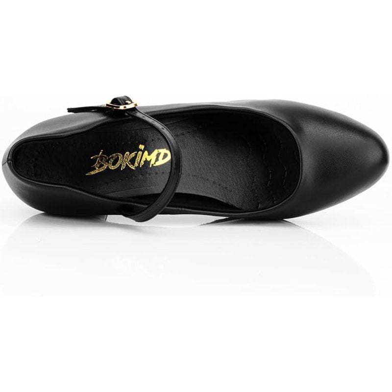 Bokimd Womens Size 11 Black Fur Sole Ballrooom Latin Salsa Shoes 2.5" Heels