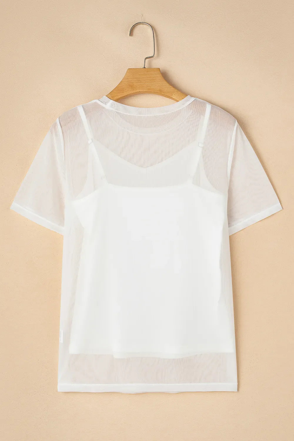 V-Neck Cami and Round Neck Short Sleeve Cover Up Set