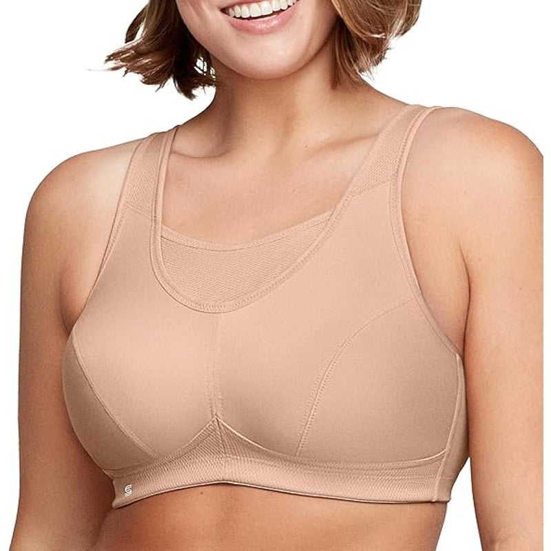New Glamorise Womens 50F Cafe Full Figure Wire Free No Bounce Sports Bra