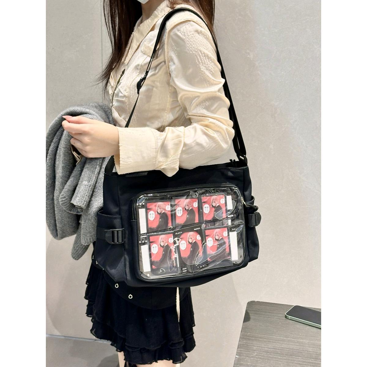 Women's Transparent Canvas Tote Bag - Artistic Single Shoulder Bag for Everyday Use