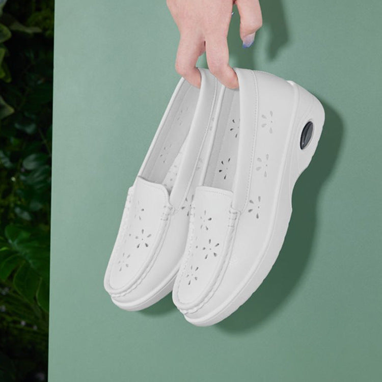 Women's Breathable Platform Sneakers - Comfortable Thick Sole Casual Shoes
