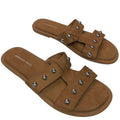 New American Eagle Womens US Size 6 Faux Suede Studded Flat Sandals