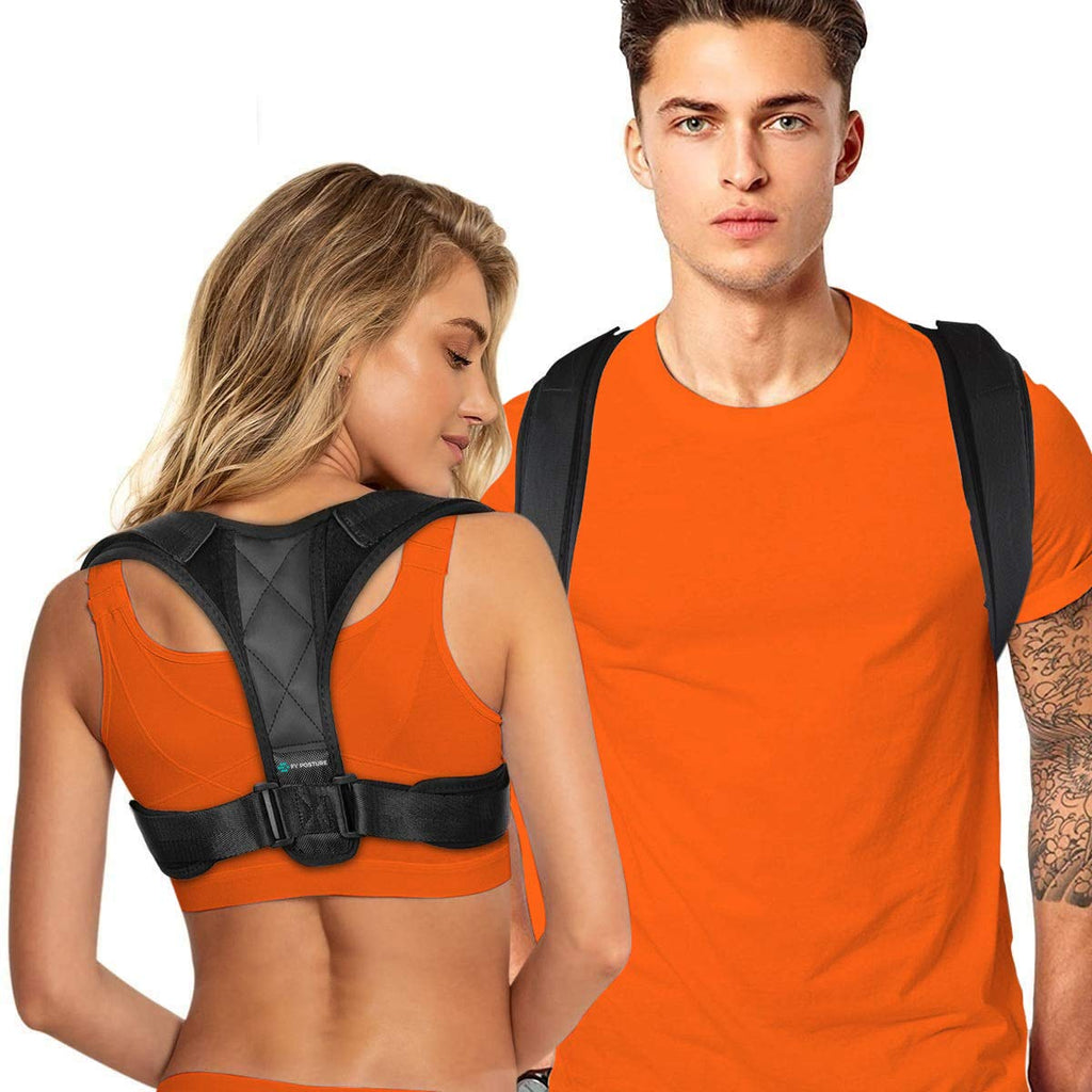 NWT New FY Posture Black Posture Corrector Adjustable Upper Back Shoulder Brace