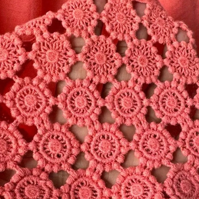Charter Club Womens 2X Pink Linen Long Sleeve Crew Neck Floral Lace Trim Top