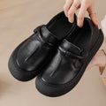 Women's Genuine Leather Slip-On Comfort Shoes | Velcro Vintage Casual Flat Shoes