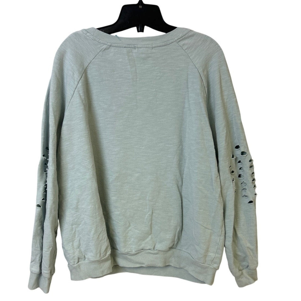 Upcycled Hand Printed Womens Large Rainbow Equality Distressed Sweatshirt