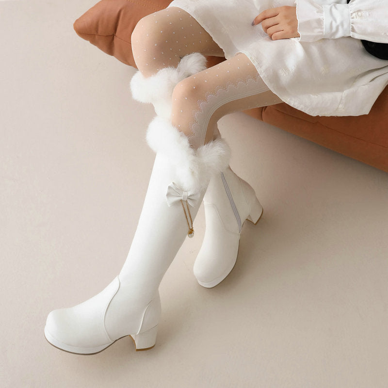 Women's Over-The-Knee Boots | Fleece-Lined Chunky Heel Winter Boots | Sarah Express