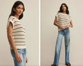 Z Supply - Ines Striped Crochet Sweater Top