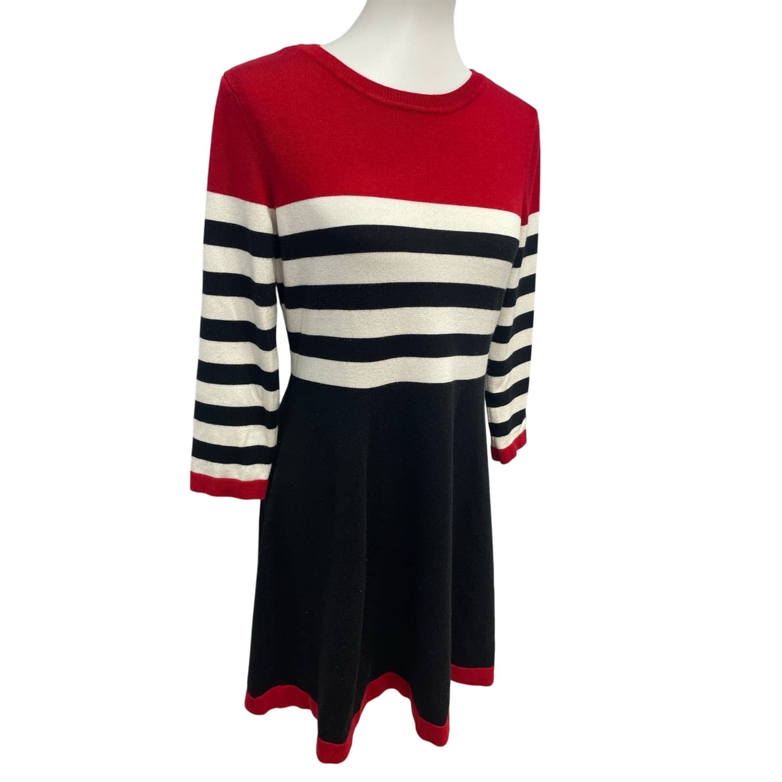 Marc New York Medium Long Sleeve Knee Length Acrylic Crew Neck Sweater Dress