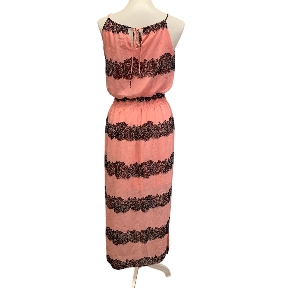 Enfocus Studio Womens Size 6 Lightweight Halter Lace Maxi Gathered Waist Dress
