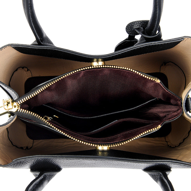 Multifunctional Genuine Leather Tote Bag – Work & Commute | Black, Red, Khaki