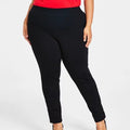 INC Womens Plus Size 26WP Skinny Pull-On Mid Rise Basic Black Ponte Pants