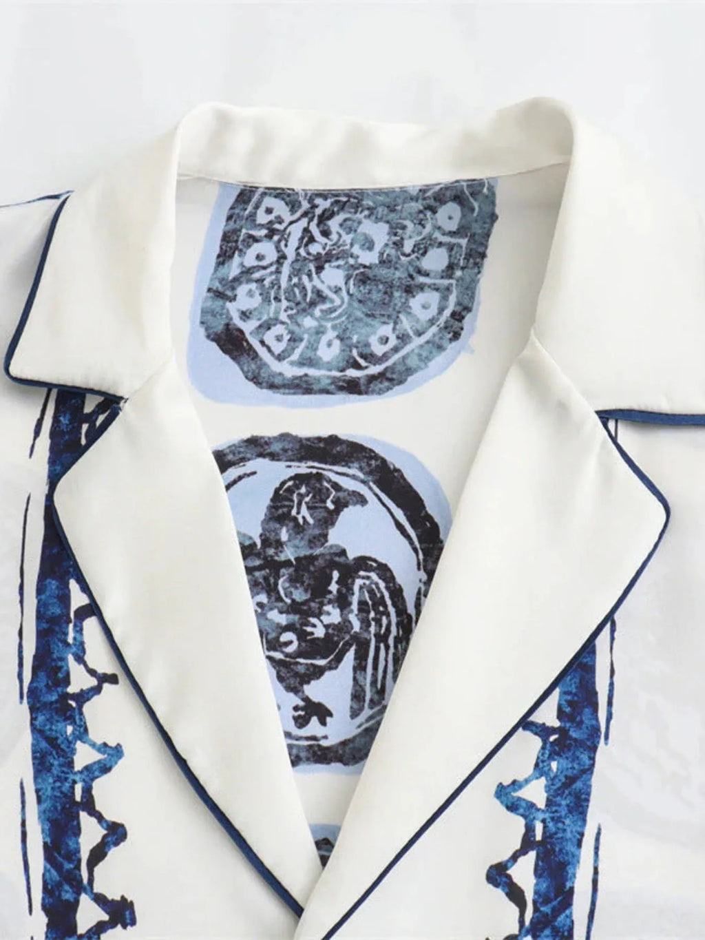 Printed Button Up Shirt and Pants Set