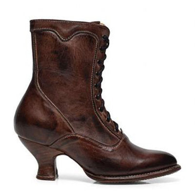 Women's Sculptural Heel Lace-Up Ankle Boots – Pointed Toe | Sarah Express