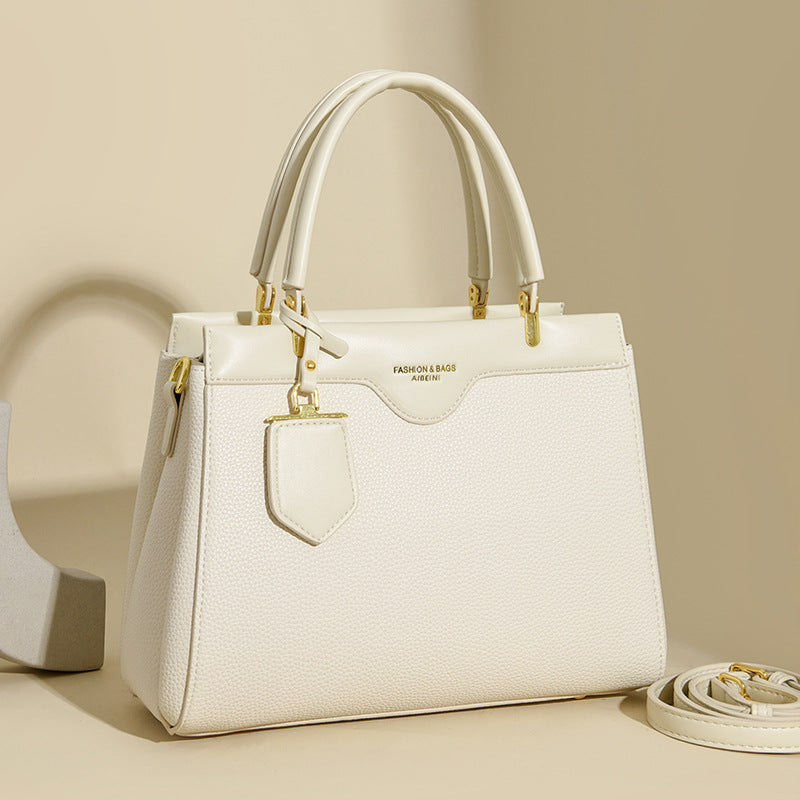 Elegant Patchwork PU Leather Shoulder Tote Bag - Large Capacity Women's Handbag with Phone Pocket