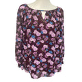 INC International Concepts Womens Medium Long Sleeve Floral Keyhole Blouse Top