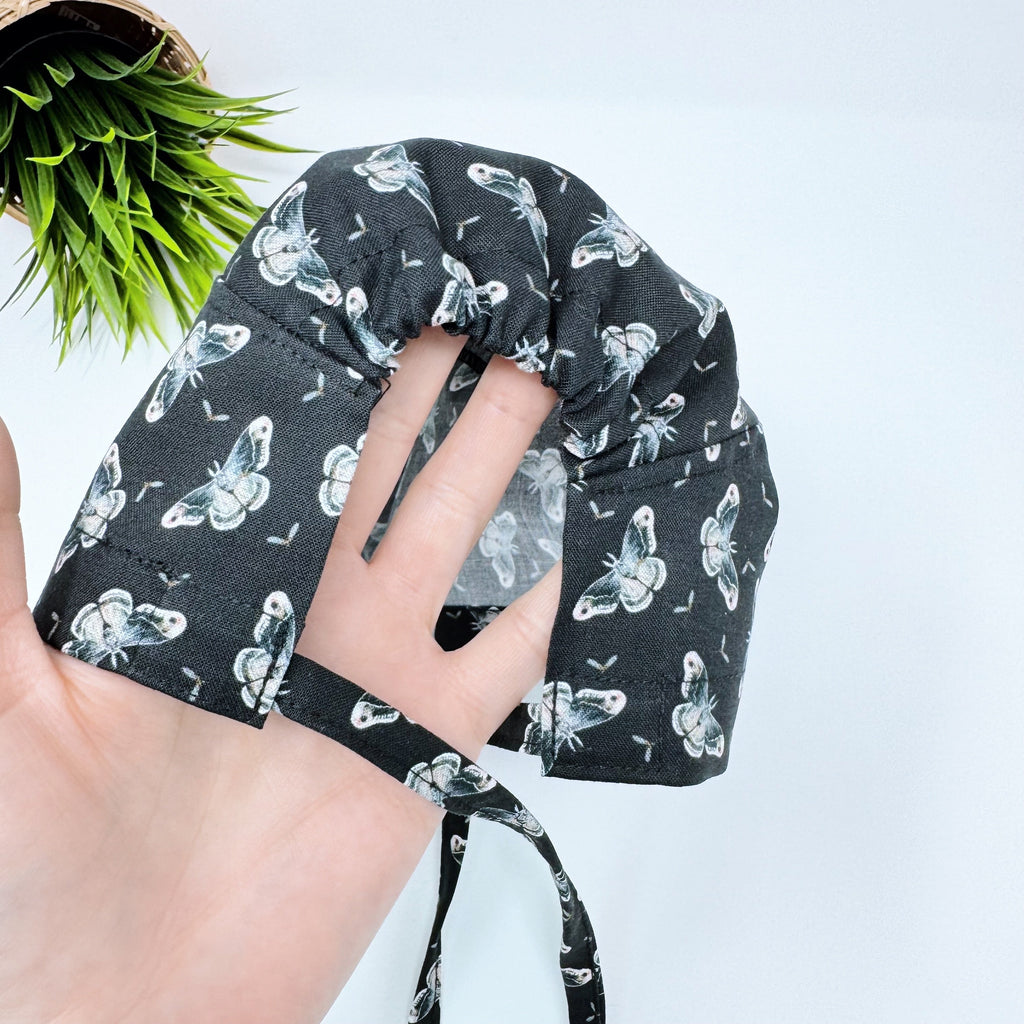 Butterflies Skull tie-back style surgical scrub cap for men by Paradise Caps.