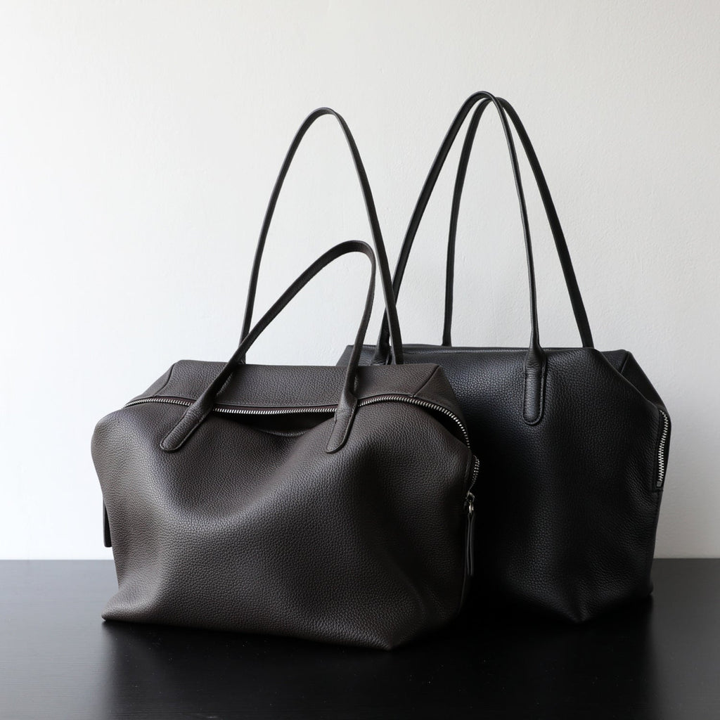 Women's Genuine Leather Shoulder Bag – Full-Grain Cowhide Handbag with Zipper & Card Holder