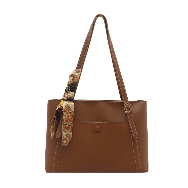 Women's High-Capacity PU Leather Shoulder Bag - Casual Streetwear Handbag with Multiple Pockets