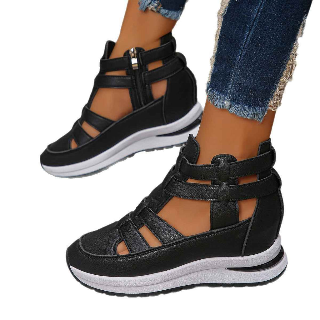 Women's Hollow Out Platform Sandals | Close Toe Velcro Summer Shoes