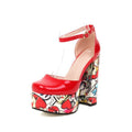 Women's Waterproof Platform Sandals - Chunky Heel Super High Heels - Sarah Express