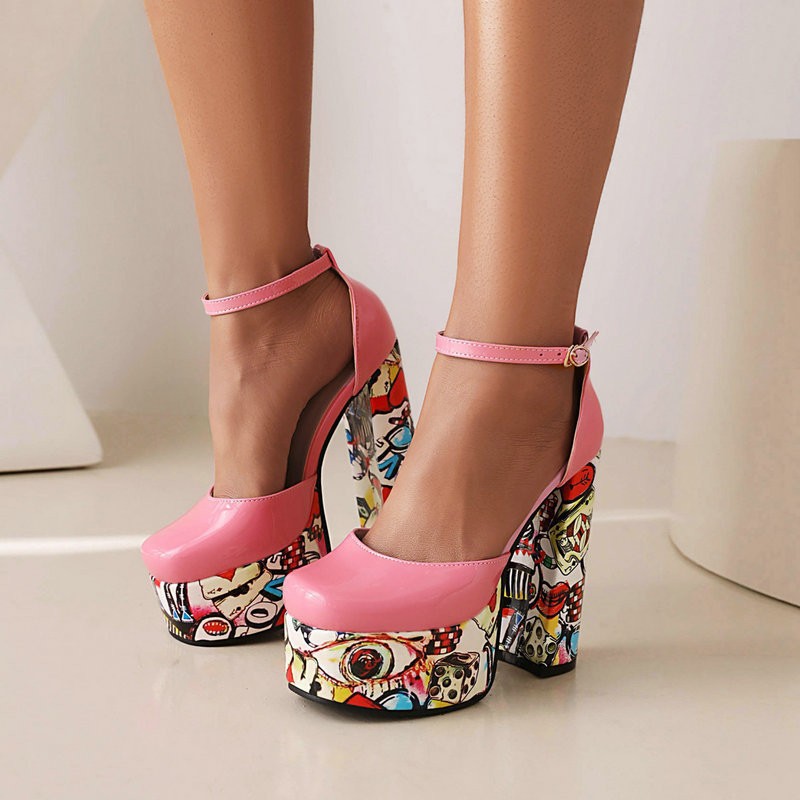 Women's Waterproof Platform Sandals - Chunky Heel Super High Heels - Sarah Express