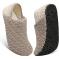 Fires Womens Size 7/8 Fuzzy Gray Slide On Rubber Sole Lightweight House Slippers