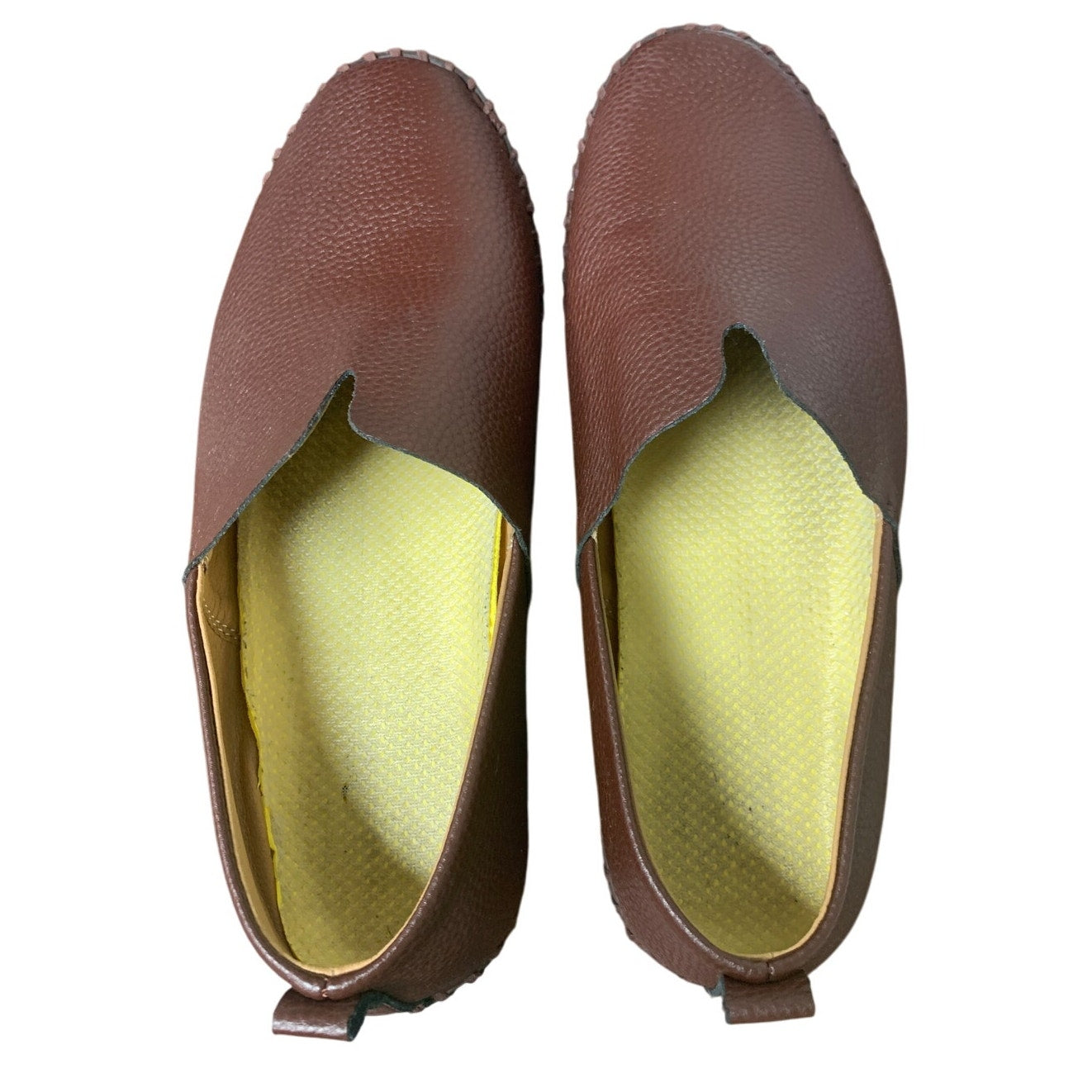 Mitvr Mens Size 9 Brown Genuine Leather Slip On Super Soft Moccasin Loafer Shoes