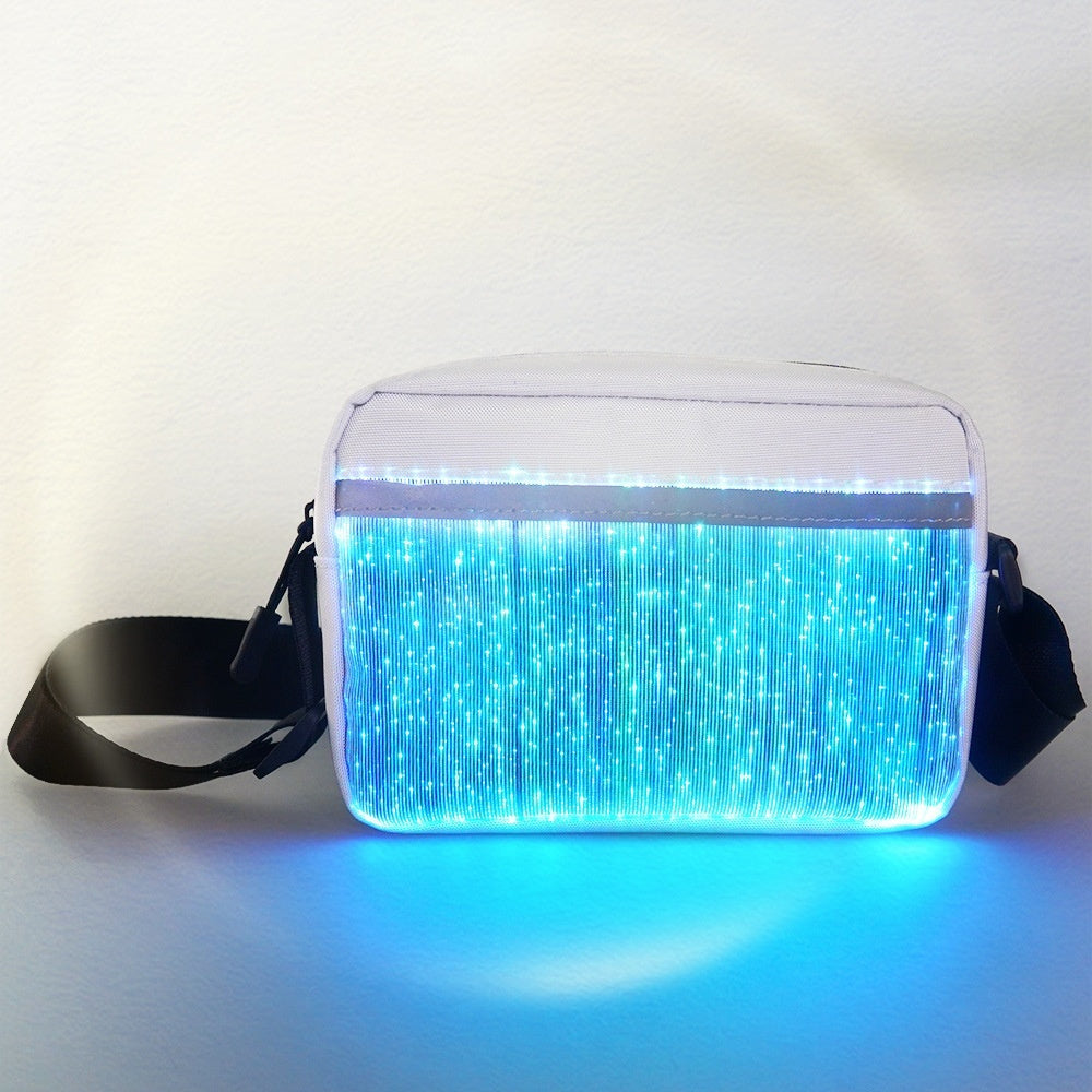 LED Luminous Shoulder Bag - Colorful Light-Up Crossbody with Shooting Stars Pattern