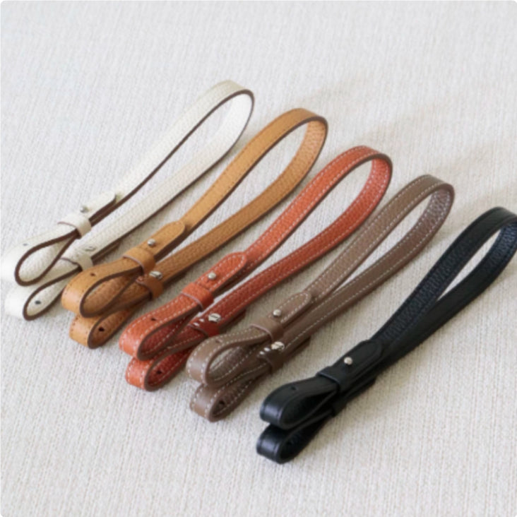 Premium Genuine Leather Bag Strap - Adjustable Replacement Shoulder Strap with Decorative Studs